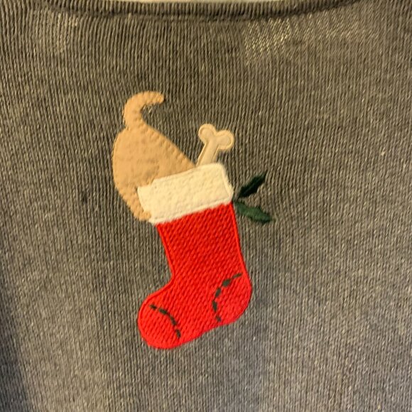 Crazy Horse Women's Christmas Dogs Sweater Plus Size 1X Full Zip Pockets Holiday - Picture 6 of 9